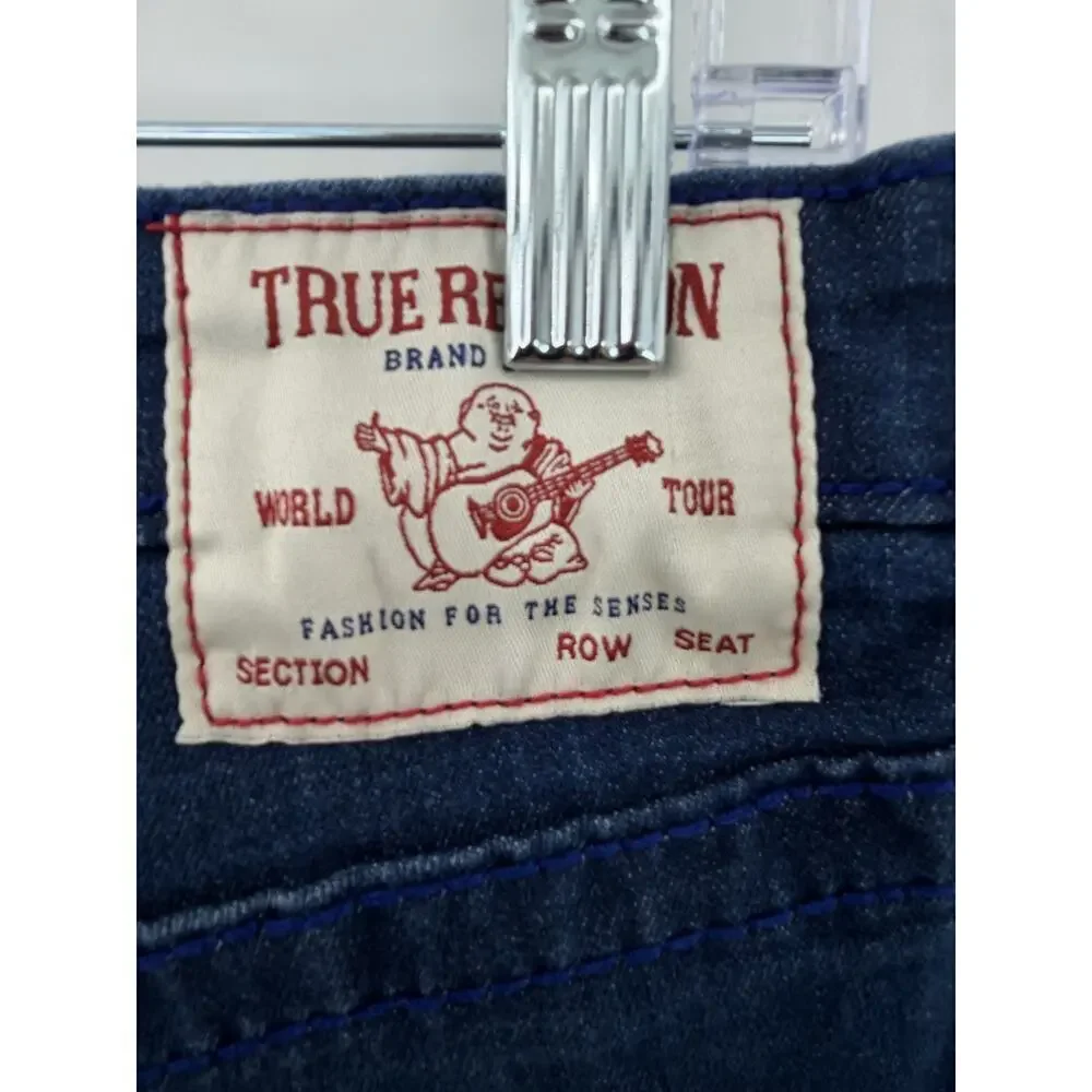 True Religion Classic Men's Riley Mid-Rise Bermuda Denim Shorts Casual Size 31
